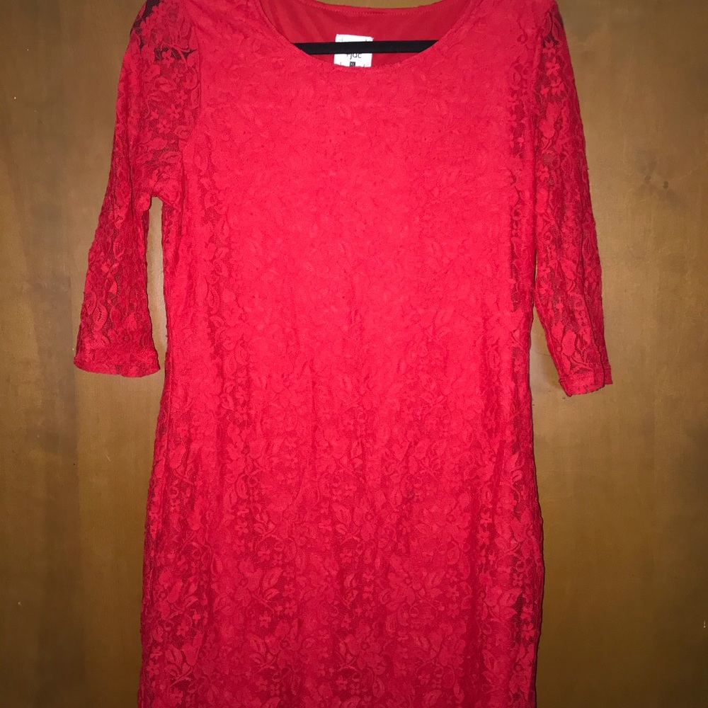 Red Lace body con dress